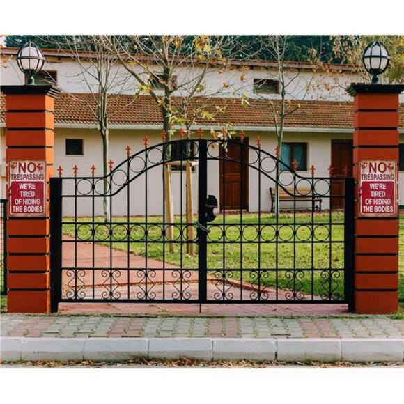 Halloween Metal Signs No Trespassing We're Tired of Hiding the Bodies Metal - Picture 2 of 8